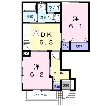 ハピネスＹⅡの物件間取画像